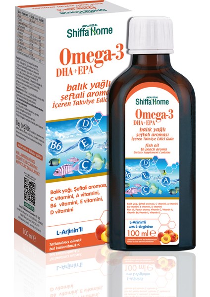 Shıffa Home Omega-3 Şeftali Aromalı L-Arjinin'Li Balık Yağı