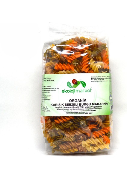 Organik Karışık Burgu Makarna 300 Gr