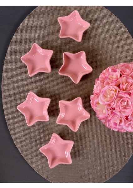 6 Parça 8 Cm Mini Yıldız Pembe Sosluk