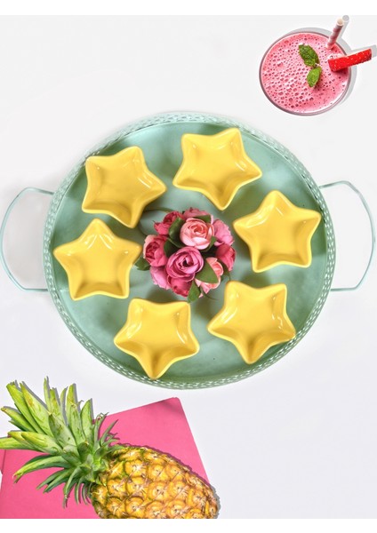 6 Adet 8 Cm Mini Yıldız Sarı Sosluk