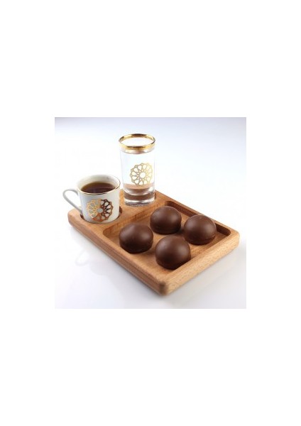 Ahşap Kahve İkram Tabağı Kayın 9X3 Cm