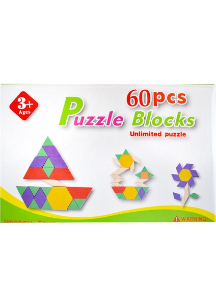 Ahşap Oyuncak 60 Parça Ahşap Tangram