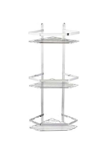 Beşgen 3 Katlı Köşe Raf