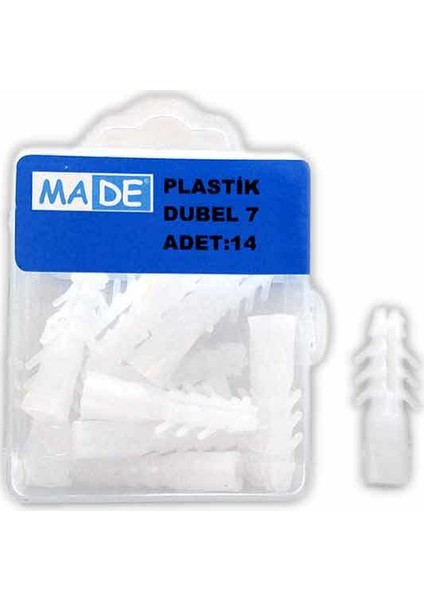 Plastik Dubel 7Mm ( 1 Kutu:14 Adet)