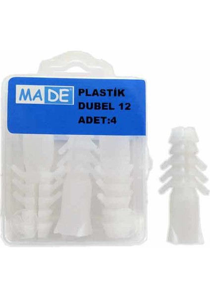 Plastik Dubel 12Mm ( 1 Kutu:4 Adet)