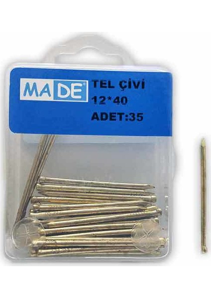 Tel Çivi 12X40 (1 Kutu:35 Adet)