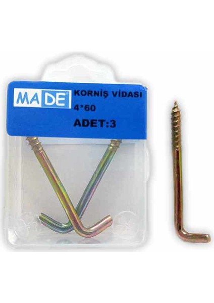 Korniş Vidası 4X60 (1 Kutu:3 Adet)