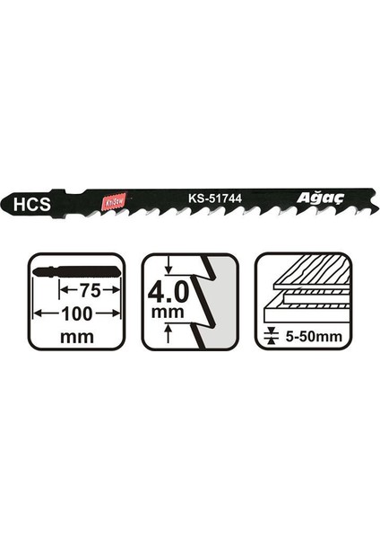 51744 Dekupaj Testere Yedeği Ahşap 5 Adet