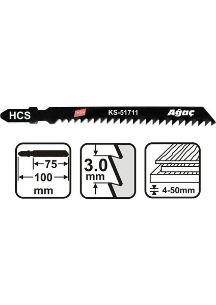 51711 Dekupaj Testere Yedeği Ahşap 5 Adet