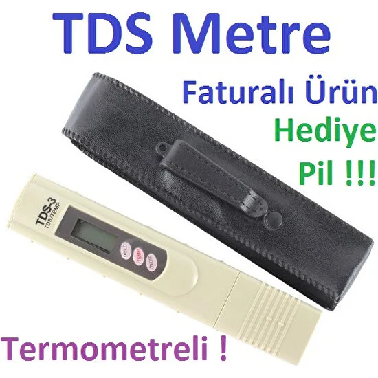 Hubstein TDS Metre Su Kalitesi Ölçüm Cihazı Termometreli TDS Ölçer