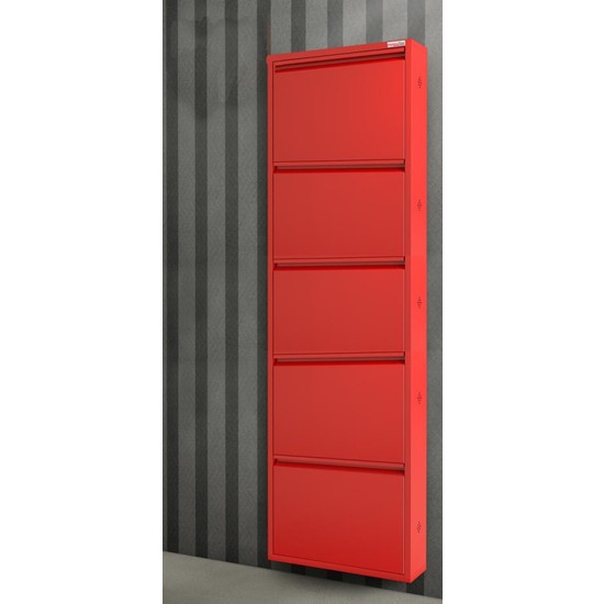Pappuchbox Dz-1000 5'Li Kırmızı Metal Ayakkabılık