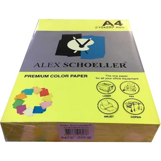 Alex Schoeller A4 Fotokopi Kağıdı 500 lü Fosforlu Sarı 763