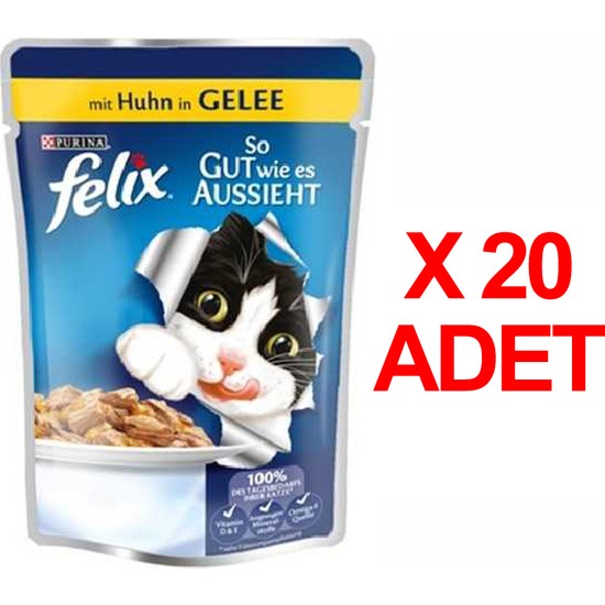 Felix Tavuklu Pouch Kedi Maması 100 Gr X 20 Adet Fiyatı