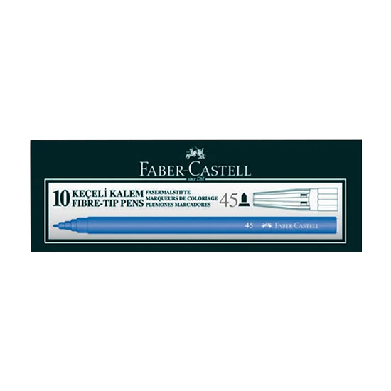 Faber-Castell 45 Mavi Keçeli Kalem 10'Lu