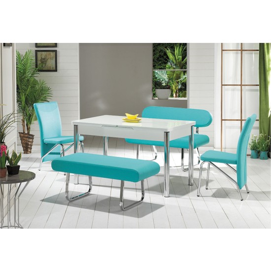 Kutuphome Masa Sandalye Takımı Banklı Takım C Yeşil Fiyatı