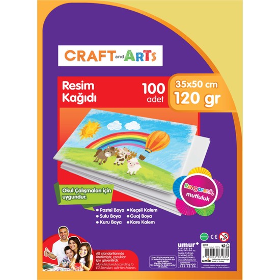 Craft and Arts Resim Kağıdı 100'lü 35x50