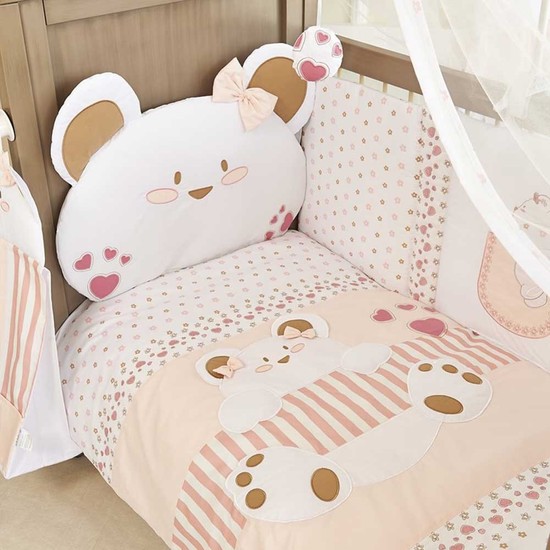 Aybi Baby 245 Cute Bear Girl Bebek Uyku Seti 8 Parça 70 x