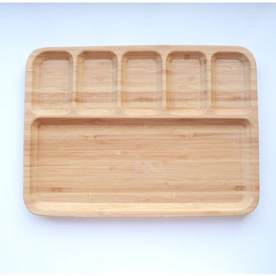 DK 32x24 Cm Bambu 6 Bölmeli Kahvaltı Tabağı 3224