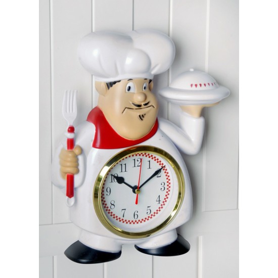 Chef Şeklinde Lüx Mutfak Duvar Saati Fiyatı Taksit Seçenekleri