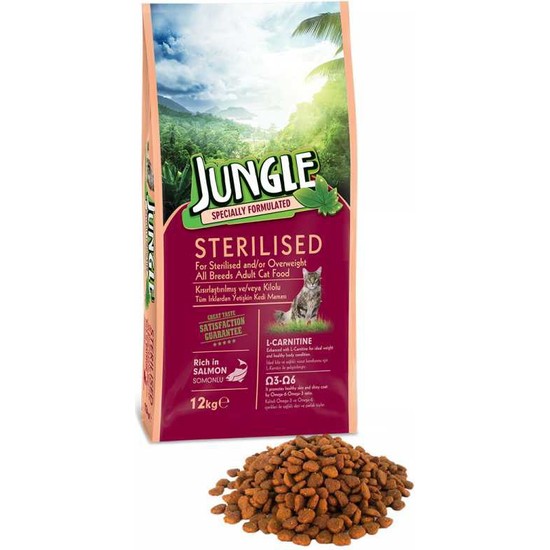 Jungle 12 kg Sterilesed Somonlu Kısır Kedi Maması Fiyatı