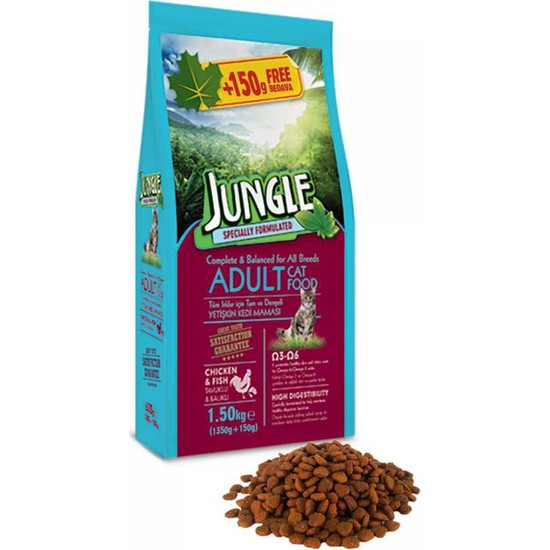 Jungle 1,5 kg TavukBalıklı Yetişkin Kedi Maması Fiyatı