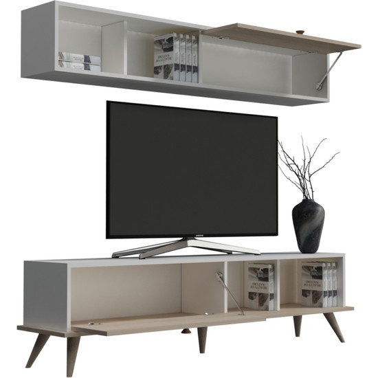 Sanal Mobilya Nehir Tv Ünitesi Dolaplı Kitaplıklı Duvar Fiyatı