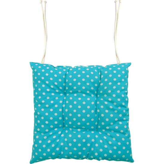 Textilla Turkuaz Mavi Puanlı Pofidik Sandalye Minderi Fiyatı