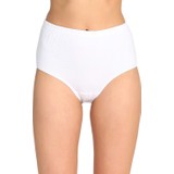 Tutku Bulut Fashion 0922 Tutku Kadın Beyaz 6'lı Paket Pamuklu Ribana Bato Külot