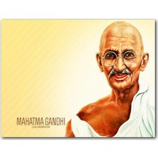 Cakatablo  Ahşap Tablo Mahatma Gandhi Beyaz Kıyafeti