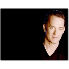 Cakatablo  Ahşap Tablo Tom Hanks Siyah Fon