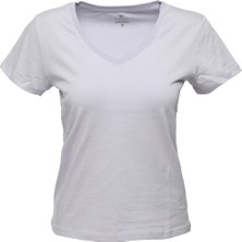 Lumberjack AS00541940 100581836 CT130 Basic V Neck Lumberjack Kadın T-Shirt Lila