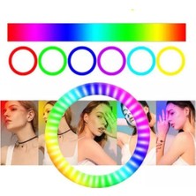 Asfal 13 inç Rgb Kumandalı LED Make Up Selfie Youtuber Işığı 210 cm Tripot Selfie Çubuğu