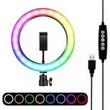 Asfal 13 inç Rgb Kumandalı LED Make Up Selfie Youtuber Işığı 210 cm Tripot Selfie Çubuğu