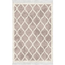 Luxury Home Exclusive Gümüş Saçaklı Dijital Halı Mindy Krem