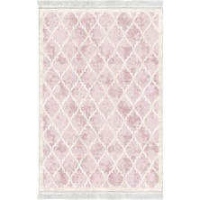 Luxury Home Exclusive Gümüş Saçaklı Dijital Halı Mindy Pudra