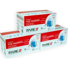 ARE 3 Kutu (2 Beyaz-1 Pembe) 150 Adet Meltblown Filtreli Ultrasonik Burun Telli Cerrahi 3 Katlı Maske