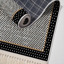 Luxury Home Exclusive Gümüş Saçaklı Dijital Halı Martha Si̇yah