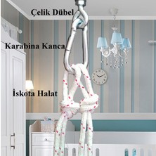 Altev Ahşap Yıldız Desenli Bebek Çocuk Bahçe Salıncağı Hamak Tavan Salıncağı Ev Salıncak Beşik