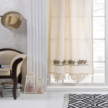 Buldan Concept Buldan Işi Kaneviçeli Kahve Nakışlı Perde 200 x 220 cm