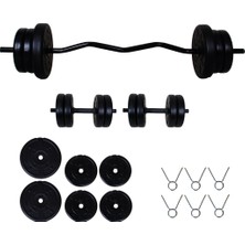 Aydın Sport 25 kg Z Bar Halter Seti ve Dambıl Seti