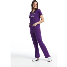 Çatı Medikal Ultralycra V Yaka Hemşire Doktor Forma Takımı Hafif ve Dayanıklı 2 Parça Set