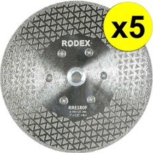 Rodex RRE180F Flanşlı Elmas Testere Mermer, Granit, Porselen 180MM 5 Adet