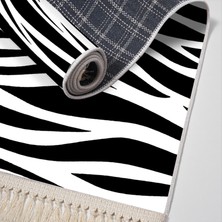 Luxury Home Exclusive Gümüş Saçaklı Dijital Halı Jackie Si̇yah