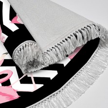 Luxury Home Exclusive Toprak Saçaklı Dijital Halı Oval Myrtle Pembe