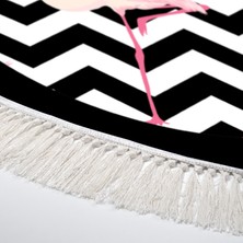 Luxury Home Exclusive Toprak Saçaklı Dijital Halı Yuvarlak Myrtle Pembe