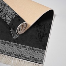 Luxury Home Exclusive Saray Saçaklı Dijital Halı Eloise Si̇yah