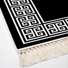 Luxury Home Exclusive Saray Saçaklı Dijital Halı Regina Si̇yah