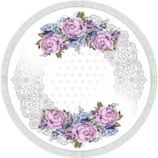 Exclusive Gümüş Saçaklı Dijital Halı Mumtaz Mürdüm