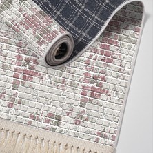 Exclusive Gümüş Saçaklı Dijital Halı Duygu Pudra