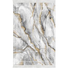 Exclusive Gümüş Saçaklı Dijital Halı Tulay Gri̇